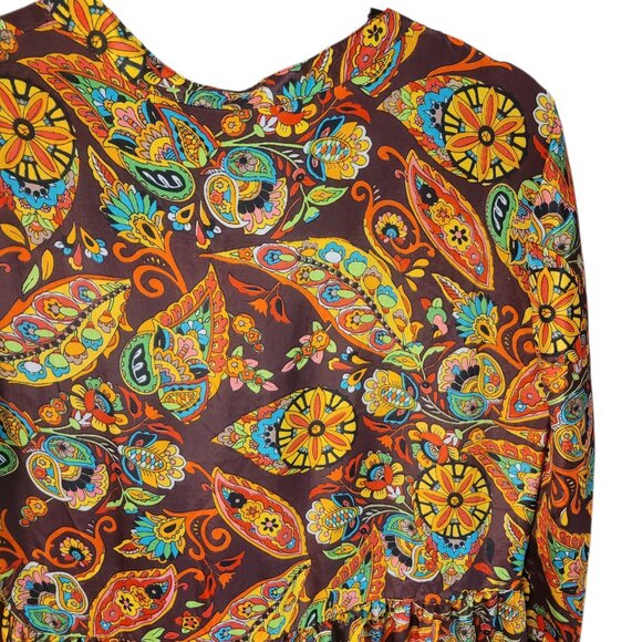 NWT Me 2 Magic Women's Boho Paisley Anthropologie Maxi Peasant Dress Small - Picture 6 of 10